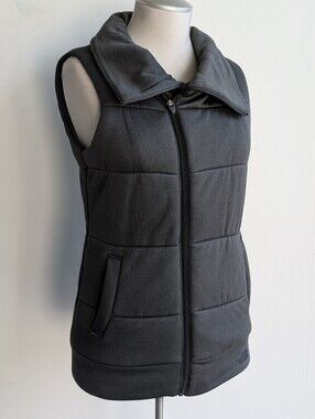 The North Face Grey Quilted Zip-Up Vest Jacket